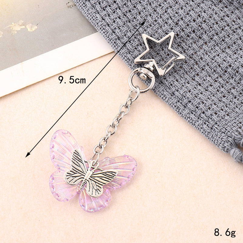 Wholesale  New Acrylic Bow Keychain Pendant Distinctive Diy Bag Bag Hanging Headset Hanging Chain Jewelry